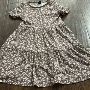 Kid’s Purple Floral Shirt Dress - Size M